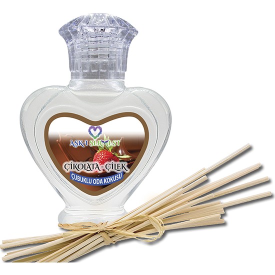 Aşk-I Sermest Mango&kavun Aromalı Bambu Çubuklu Oda Kokusu Parfüm, Kalp Şişe, 60 ml, 5'li