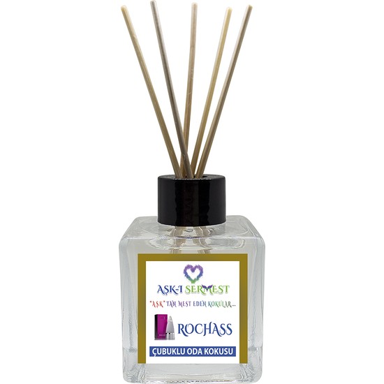 Aşk-I Sermest Tarçın Aromalı Bambu Çubuklu Oda Kokusu Parfüm, Küp Şişe, 200 ml, 5'li
