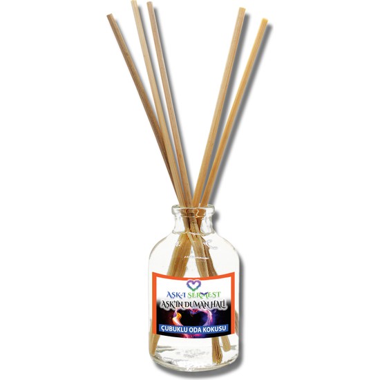 Aşk-I Sermest Aşk'ın Duman Hali Çiçek Aromalı Bambu Çubuk Oda Kokusu Parfüm, Oval Şişe, 50 ml , 3'lü