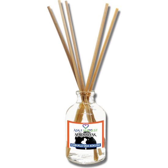 Aşk-I Sermest Çiçek Aromalı Bambu Çubuk Oda Kokusu Parfüm, Oval Şişe, 50ml , 5'li