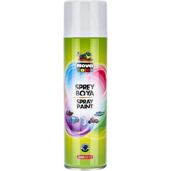 Nova Color Sprey Boya 200 ml Beyaz (Her Yüzeyde Kullanılır)