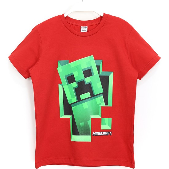 Minecraft 3d Creeper Baskılı Çocuk Tişört 5 14 Yaş Kırmızı Fiyatı 5245