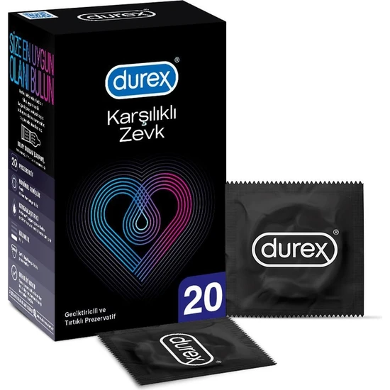 Durex Karşılıklı Zevk 20'li Geciktiricili ve Tırtıklı Prezervatif