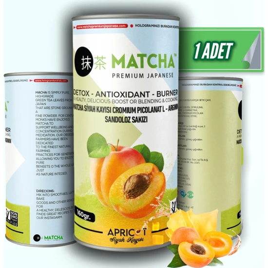 Matcha Kayısı Aromalı Detoks L-Carnitine Matcha Çayı - 1 Kutu