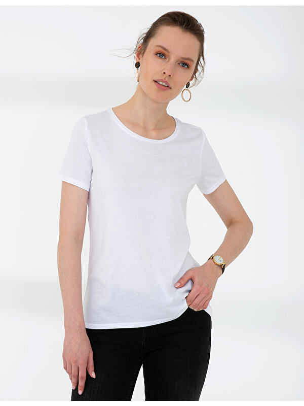 Pierre Cardin Kadın Beyaz T-Shirt 50200752-VR013