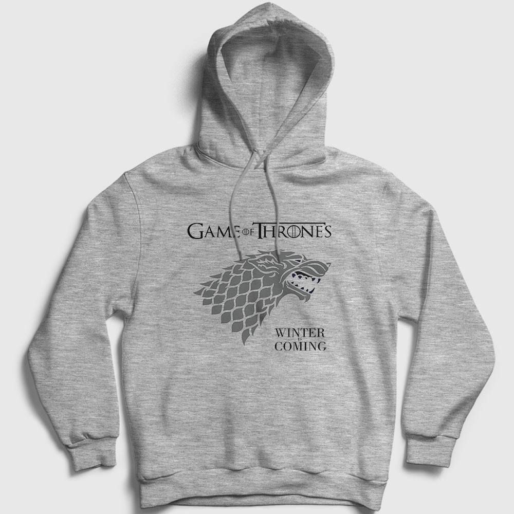 Presmono Unisex Kırmızı Stark Game Of Thrones Kapüşonlu Sweatshirt
