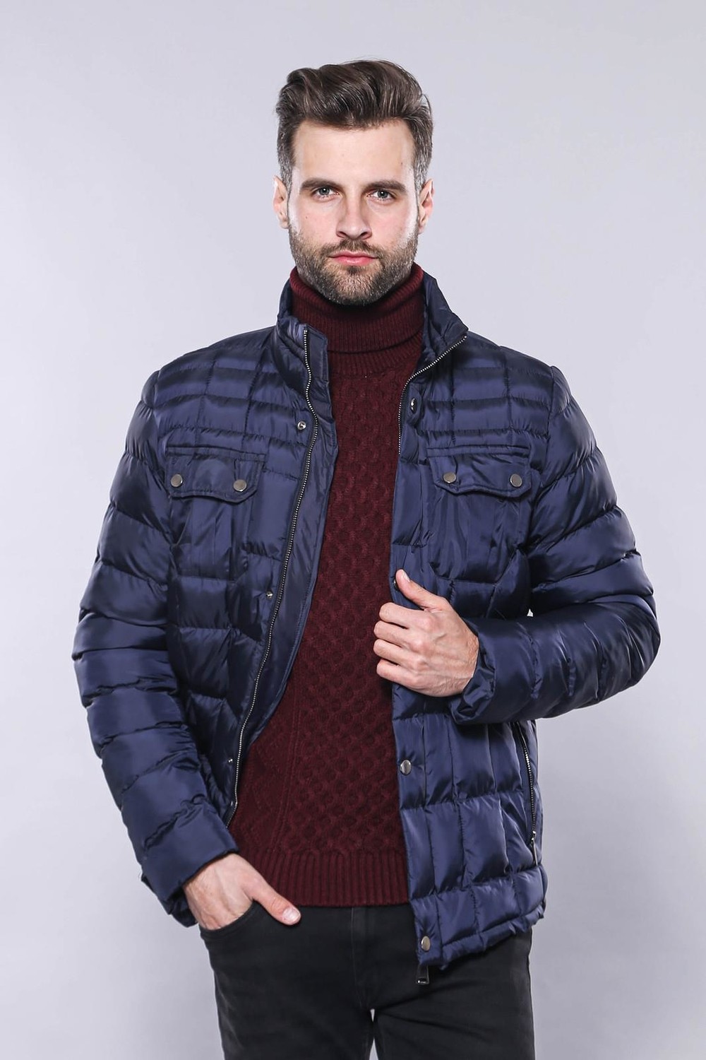 Wessi Erkek Kapitone Dikiş Detaylı Slim Fit Mont görsel 5