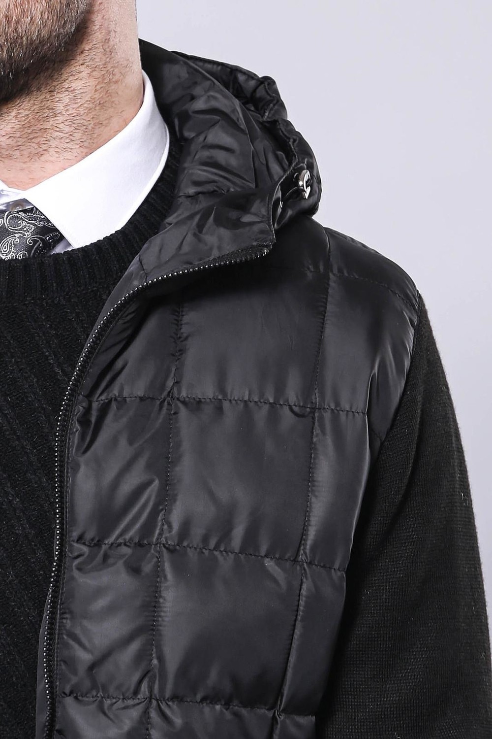 Wessi Erkek Kapüşonlu Kapitone Slim Fit Kaban