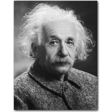 Caka Tablo Ahşap Tablo Albert Einstein Ceket Beyaz Saç
