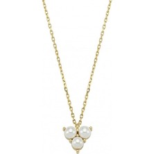 Sembol Gold 14 Ayar Incili Cemre Altın Kolye 0.5 cm