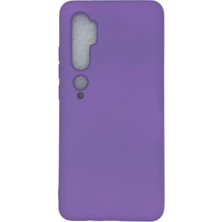 Merwish Case Xiaomi Mi Note 10 Pro Içi Kadife Soft Lansman Silikon Kılıf Mor