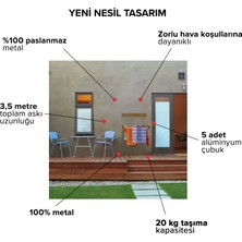 Urban Nouk Modern Çamaşır Kurutma Askısı 3,5 M.