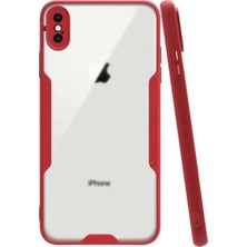 KZY Apple iPhone Xs Kılıf Kamera Korumalı Colorful Kapak - Kırmızı