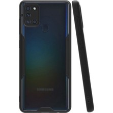 KZY Samsung Galaxy A21S Kılıf Kamera Korumalı Colorful Kapak - Siyah