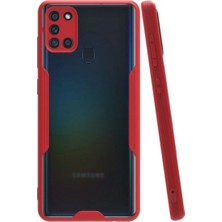 KZY Samsung Galaxy A21S Kılıf Kamera Korumalı Colorful Kapak - Kırmızı