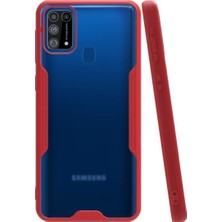 KZY Samsung Galaxy M31 Kılıf Kamera Korumalı Colorful Kapak - Kırmızı