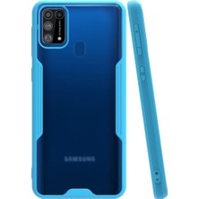 KZY Samsung Galaxy M31 Kılıf Kamera Korumalı Colorful Kapak - Mavi