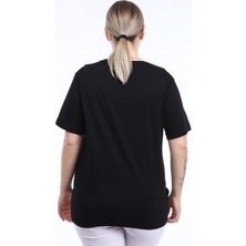 Piano Luce Pianoluce Kadın Büyük Beden Baskılı Yarım Kol T-Shirt