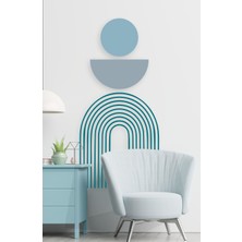 Msticker Özel Desen Mavi Tonlarında Gökkuşağı ve Dailereler Duvar Sticker Seti