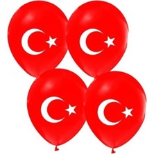 Balonevi 16'lı Ay Yıldız Baskılı Balonlar 12 Inç