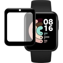Microcase Xiaomi Mi Watch Lite Tam Kaplayan Kavisli 3D Ekran Koruyucu Pet Film - Siyah