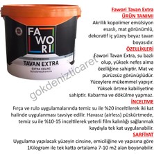 Fawori Boya Fawori Extra Tavan Boyası 17.5 Kg-Su Bazlı-Kabarma Dökülme Yapmaz-Müke mmel Yapışır-Pürüzsüz Görünüm