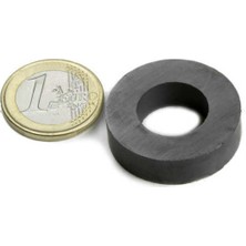 Mıknatıs AVM 35x18x6 mm Ferrit Kömür Halka Yuvarlak Delikli Mıknatıs Magnet (10 Adet)