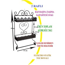 Naz Tasarım Ferforje Banyo & Mutfak Duvar Rafı Siyah