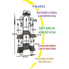 Naz Tasarım Ferforje Çiçeklik 9 Katlı Siyah