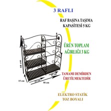 Naz Tasarım Ferforje Baharatlık  3 Katlı Havluluklu Siyah