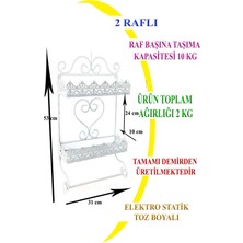 Naz Tasarım Ferforje Banyo & Mutfak Duvar Rafı Beyaz