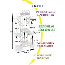 Naz Tasarım Ferforje Çiçeklik 9 Katlı Beyaz