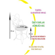 Naz Tasarım Ferforje Masa & Sandalye Takımı 1+4 Beyaz