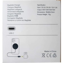 Bizim Stok Magsafe Charger Type-C 15W Kablosuz Şarj Cihazı