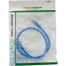 Teknogreen TKC-001M Utp Cat6 1 mt Mavi Patch Kablo