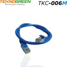 Teknogreen TKC-006M Utp Cat6 60 cm Mavi Patch Kablo