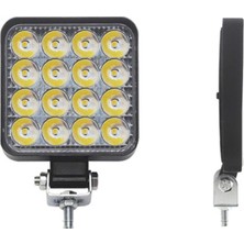 Zembil 10V-60V 48W Slim 16 Led Kare Çalışma Lambası Off Road Sis Farı (1 Adet)