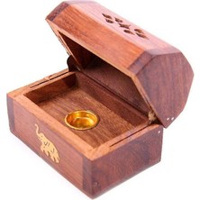 Piramigo Gül Ağacı Ahşap Konik Tütsülük Mini Brass