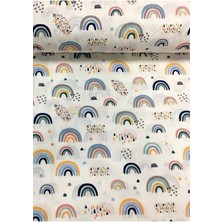 Bebek Özel %100 Pamuk Bebek ve Çocuk Lastikli Çarşaf  70 x 140 cm Gökkuşağı Desen
