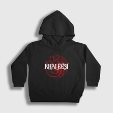 Presmono Unisex Çocuk Siyah Khaleesi Game Of Thrones Kapüşonlu Sweatshirt