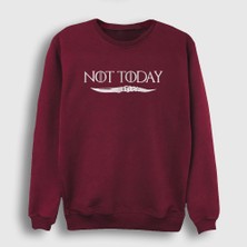 Presmono Unisex Bordo Not Today Game Of Thrones Sweatshirt