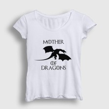 Presmono Kadın Beyaz Mother Of Dragons Game Of Thrones T-Shirt