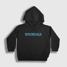 Presmono Unisex Çocuk Siyah Logo V2 Riverdale Kapüşonlu Sweatshirt