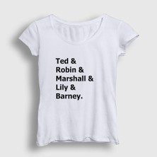 Presmono Kadın Beyaz Names How I Met Your Mother T-Shirt