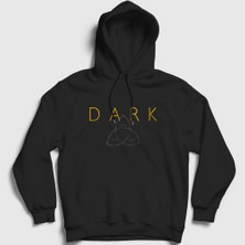 Presmono Unisex Siyah Logo Dark Kapüşonlu Sweatshirt