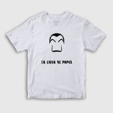 Presmono Unisex Çocuk Beyaz Dali La Casa De Papel T-Shirt