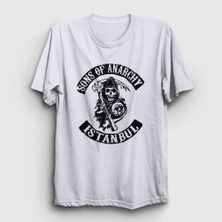 Presmono Unisex Beyaz Istanbul Sons Of Anarchy T-Shirt