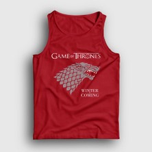 Presmono Unisex Kırmızı Stark Game Of Thrones Atlet