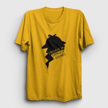 Presmono Unisex Sarı Believe V2 Sherlock Holmes T-Shirt