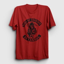 Presmono Unisex Kırmızı Istanbul Sons Of Anarchy T-Shirt
